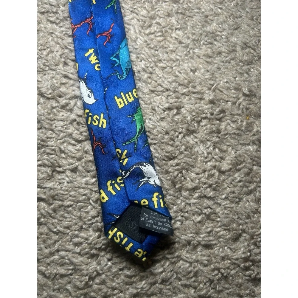 Dr Seuss One Fish Two Fish‎ Blue Tie Teacher Books Read Reading Week School  VTG